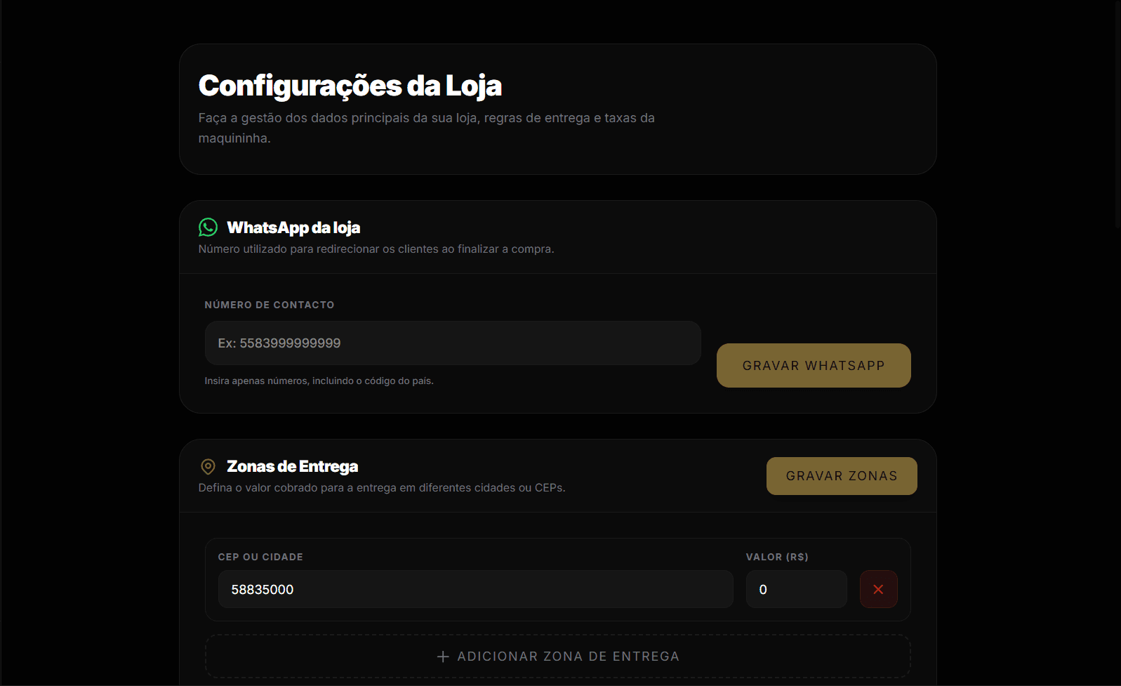 Tela do sistema no notebook