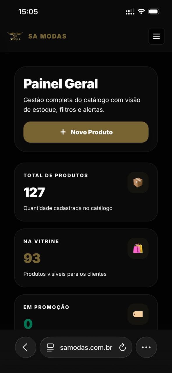 Tela do sistema no celular